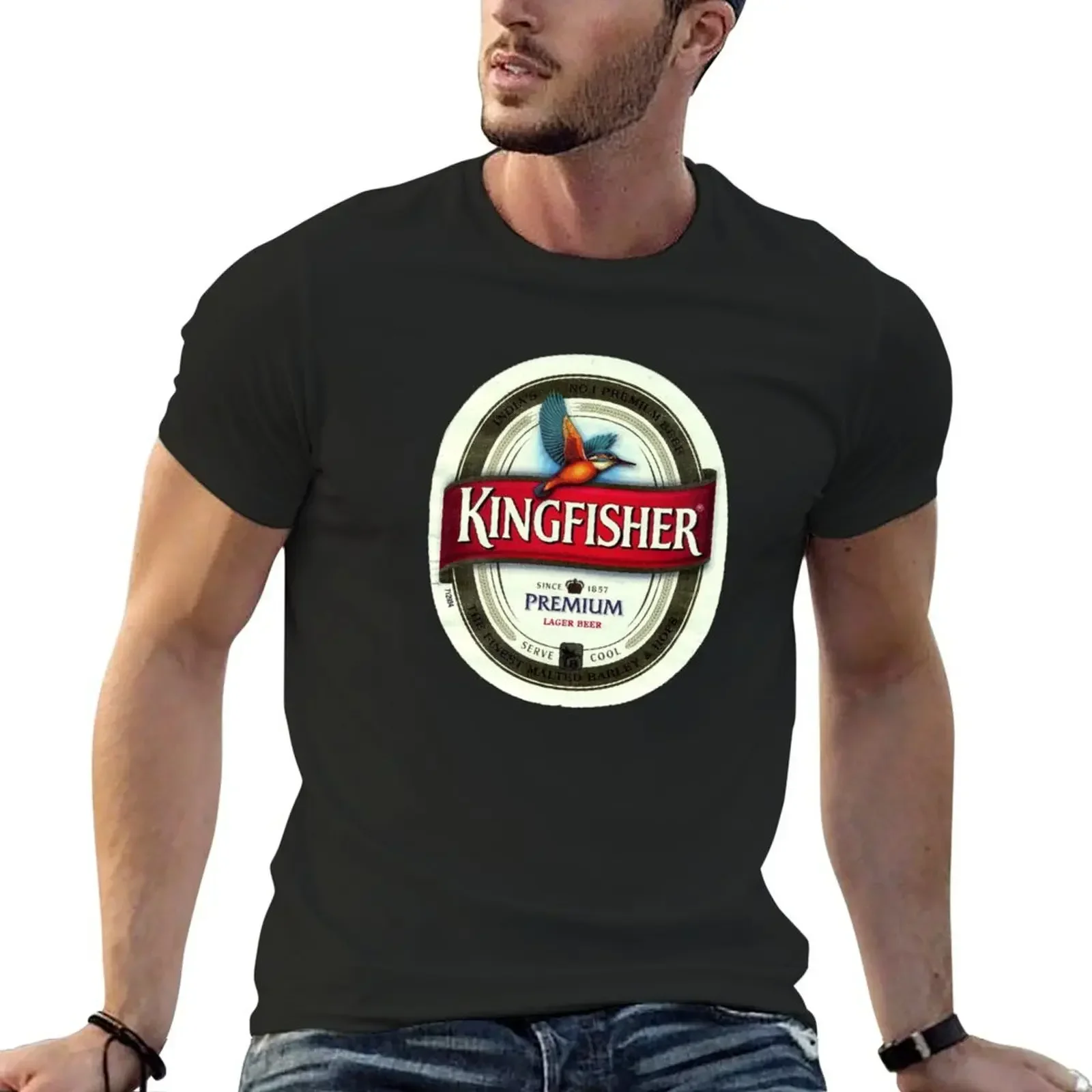 Kingfisher Beer T-Shirt черные футболки мужские однотонные