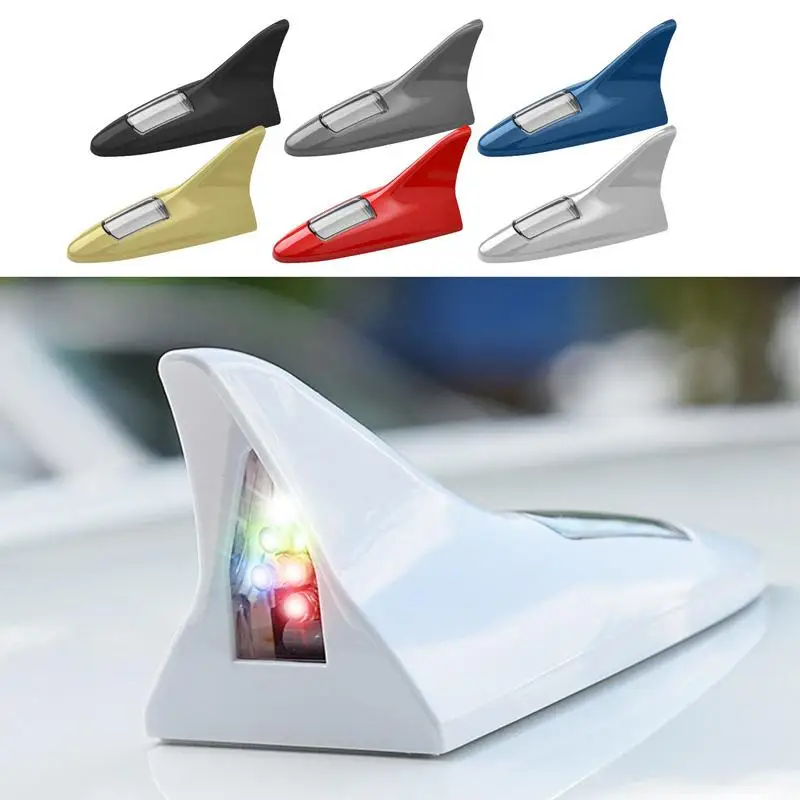 

Warning Light Solar Shark Fin With Signal Radio Antenna Roof Refitting Warning Explosion Flash Decorative Lamp For Vehicles
