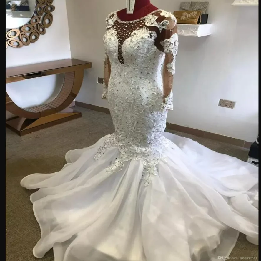 Индивидуальные модные свадебные платья с вышивкой и бусинами Robes De Mariée настоящая