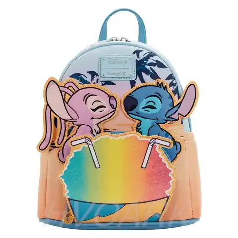 Рюкзак «Лило и Ститч» Disney, новая светящаяся школьная сумка из искусственной кожи для свиданий для девушек, маленький ранец с мультяшным при...