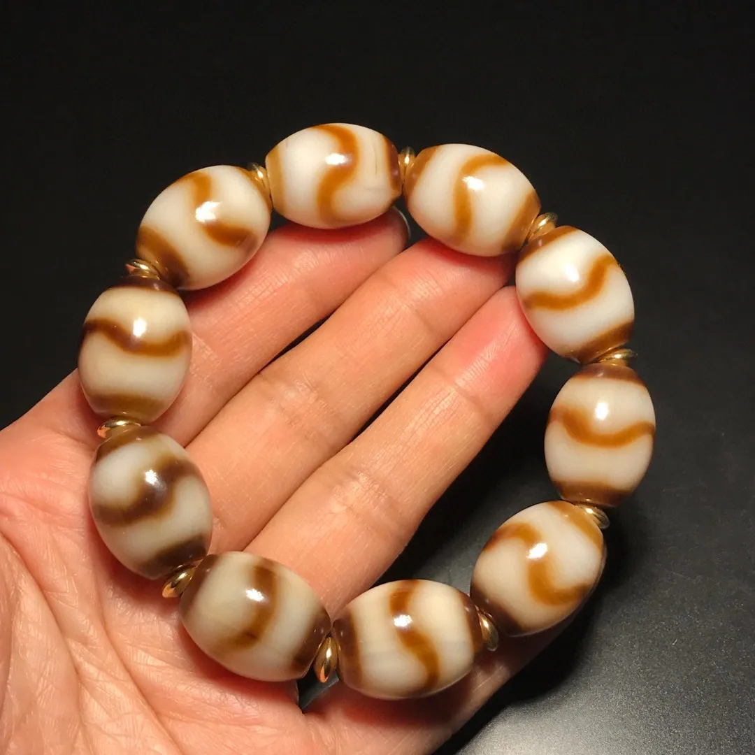 Зуб желтый цветок лотоса ведро из бисера с тигровым зубом браслет Duer агата для