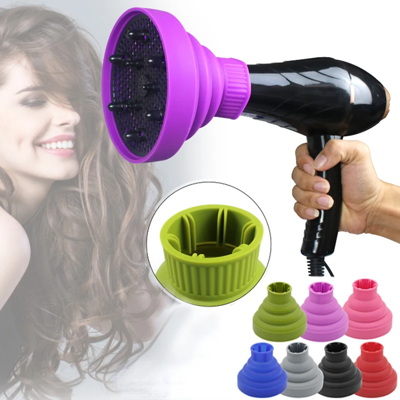 

Hairdryer Diffuser Cover High Temperature Resistant Silica Gel Collapsible Hairdryer Accessories 4-4.8cm Hairdressing Salon Tool