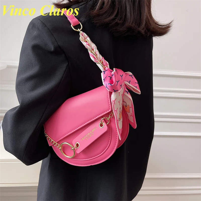 

Luxury Brand Purses and Handbags Women PU Leather Shoulder Crossbody Bags Fashion PU Leather Sac A Main with Scarves Bolso 2022