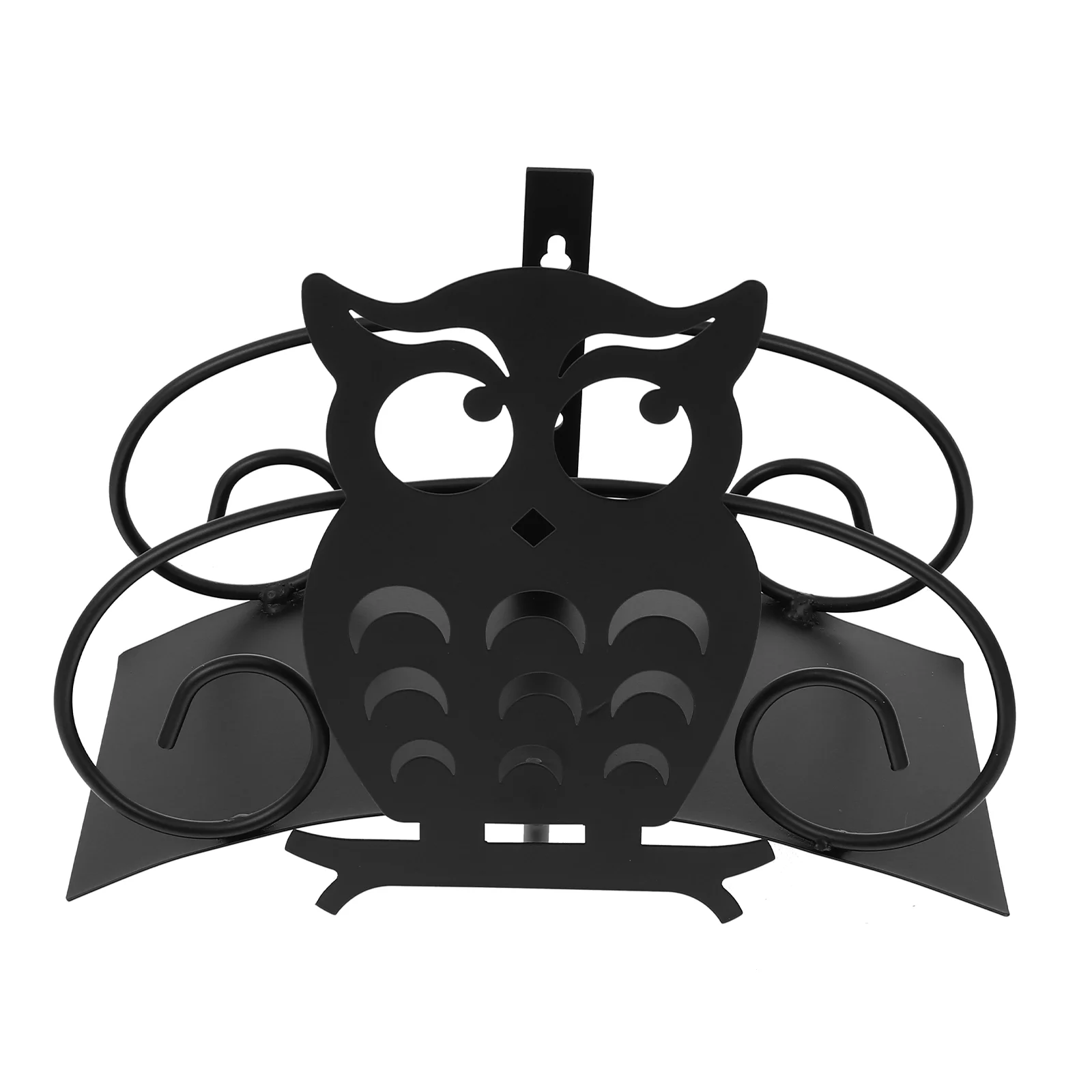 

Owl Water Hose Holder Metal Owl Silhouette Decorative Water Hose Hanger Shelf Hose Bracket Water Pipe Rack Organizer Backyard