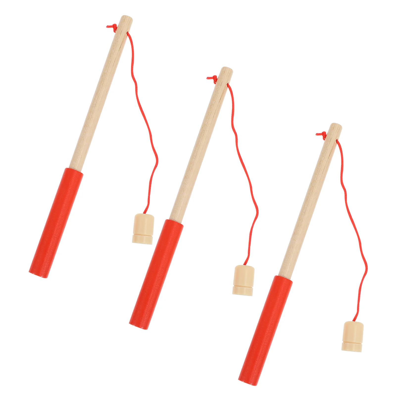 

3 Pcs Wooden Magnetic Fishing Pole Toy Kids Fishing Rod Toys Educational Toys
