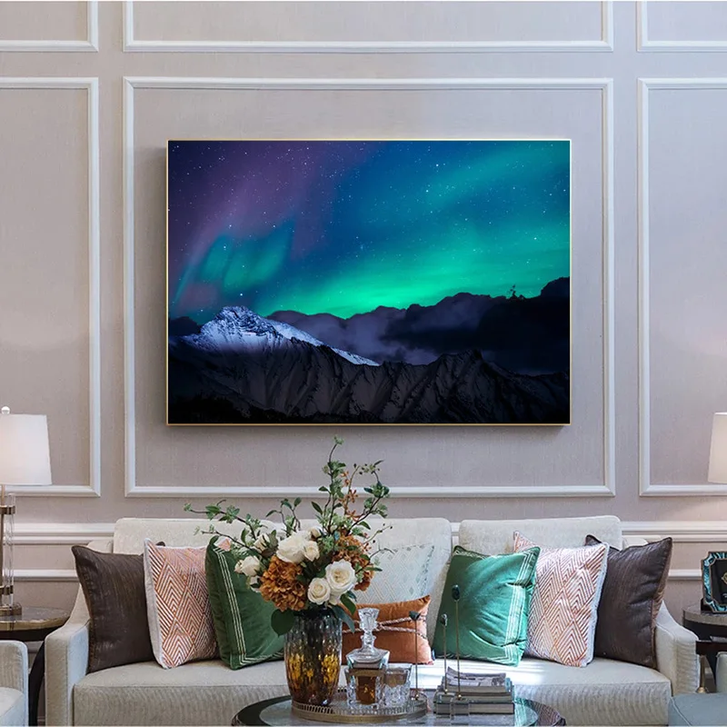 Картина на холсте Аврора пейзаж природный Настенная картина HD печать для