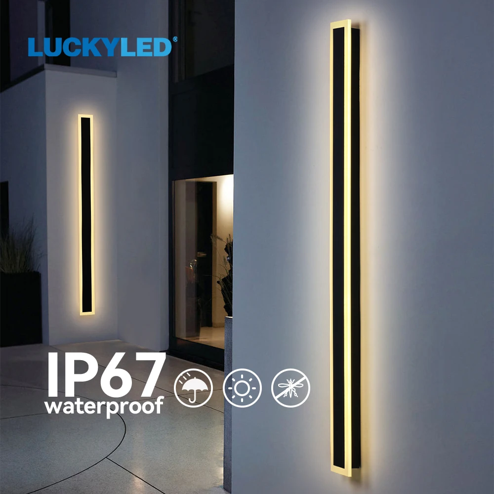 

IP67 Waterproof LED Wall Lamp 40cm 200cm Outdoor Wall Light AC85-265V Internal Wall Sconce Acrylic Outdoor Wall Lighting Fixture