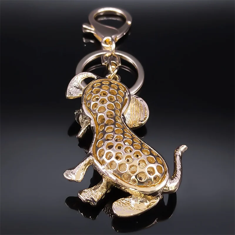 Брелок для ключей в виде таксы женщин и мужчин милая металлическая цепочка под