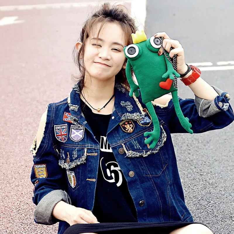 

Оригинальная мини-сумка Ya Xiaoqis ручной работы с мультяшной лягушкой на цепочке, женская модная сумка через плечо, детский подарок