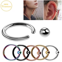 1pc f136 titanium septum piercing nose rings spherical clicker lip ring cartilage tragus helix piercing earrings body jewelry