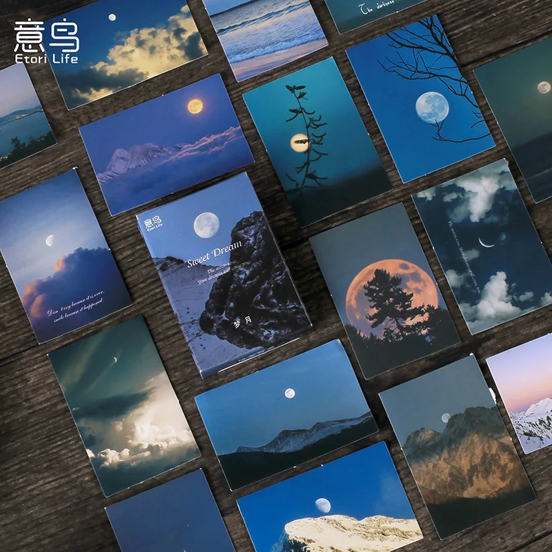 

30 pcs Mini Boxed Stickers Mengyue Series Moon Hand Account DIY Material Decorative Stickers