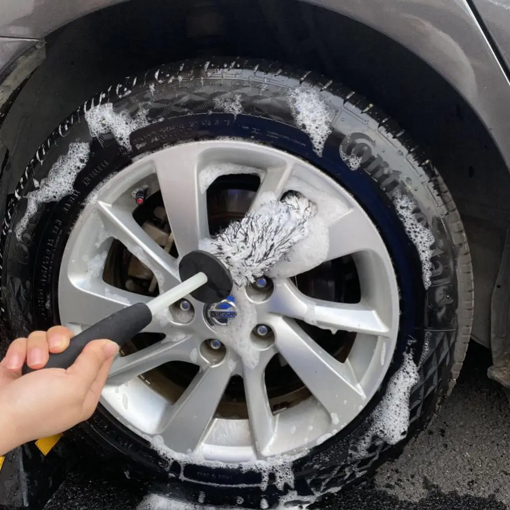 

Non-slip Car Wash Super Brush Microfiber Premium Wheels Brush Multipurpose Car Cleaning Brush Soft Microfiber Handle Brush