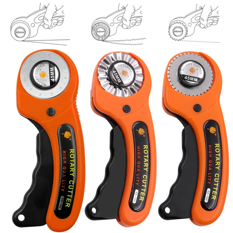 

45mm Leather craft Rotary Cutter Leather Cutting Tool Leather Craft Fabric Circular Blade Knife DIY Patchwork Sewing Quilting