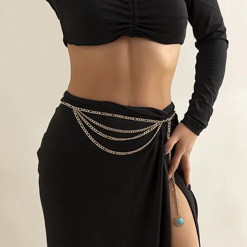 

Ladies Sexy Fashion Jeweled Waist Chains Cutout Pendant Tassel Body Chains Beach Bikini Jewelry Exotic Body Jewelry Accessories