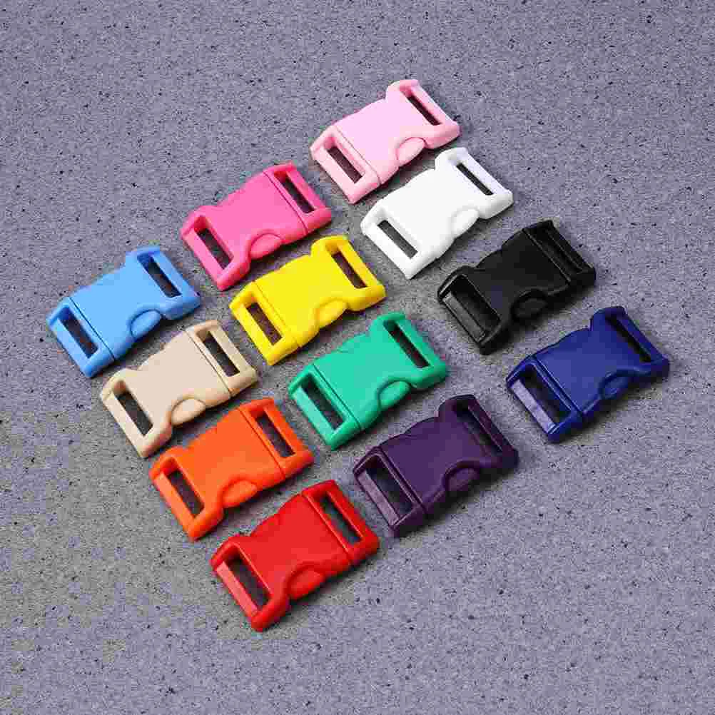 

80pcs Strap Buckles Adjustable Multicolored Side Release Buckles Clips for Paracord Bracelets Dog Collars Webbing