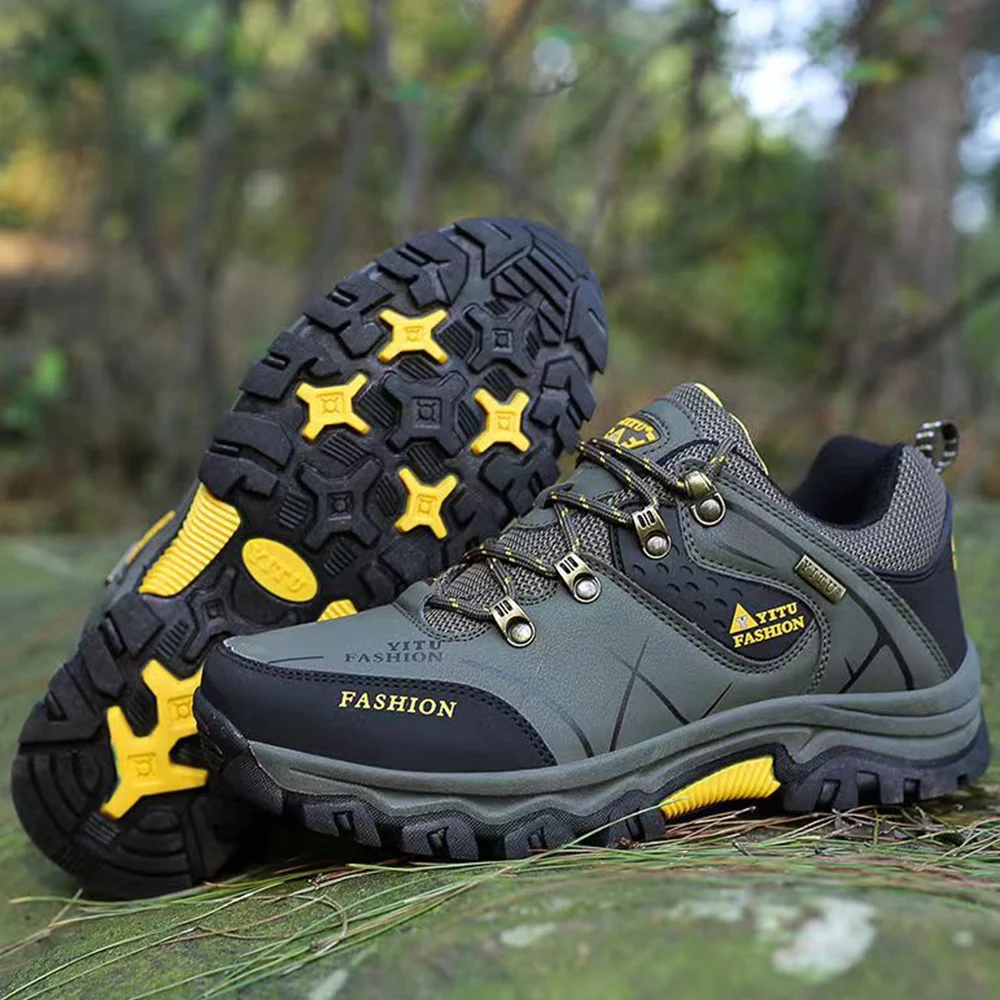 

Hiking Shoes Men Mountain Climbing Trekking Boots Top Quality Waterproof Leather Outdoor Climbing Hunting Sneakers