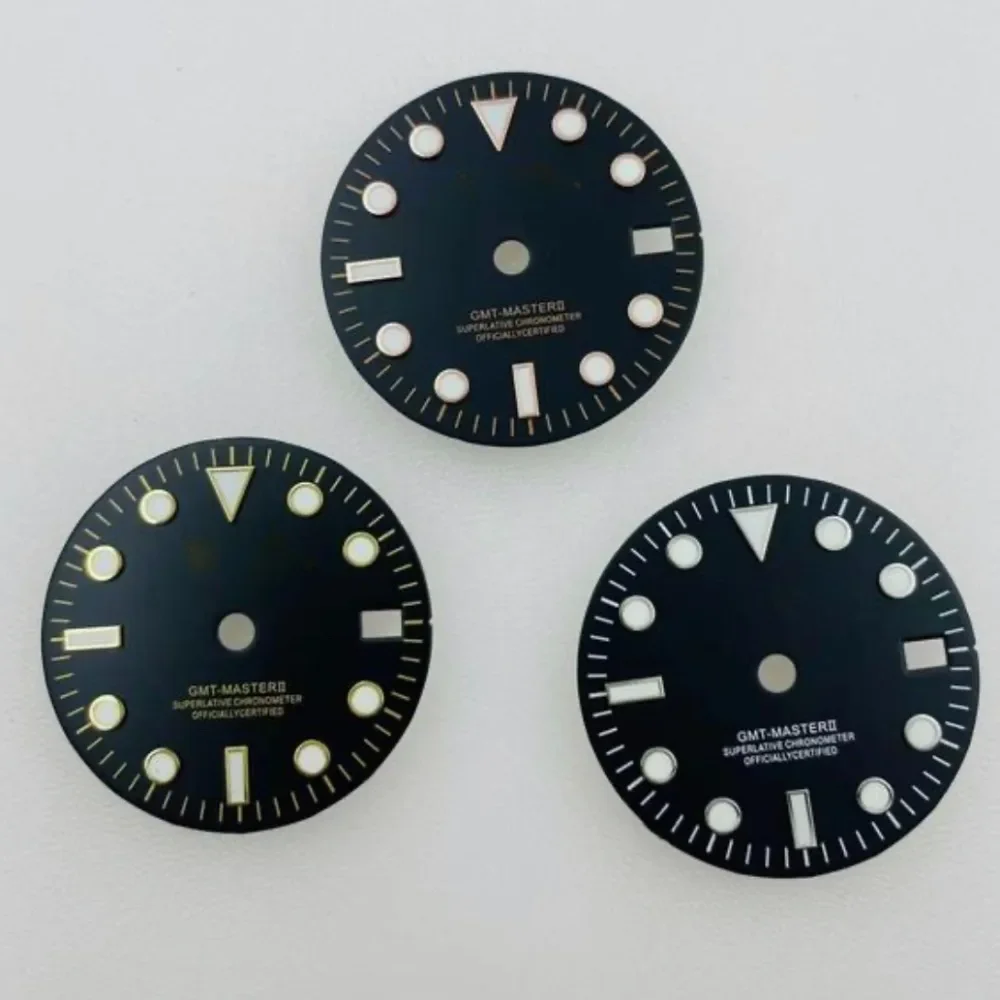 

28.5mm GMT SUB Green Luminous NH34 Dial Watch Accessories Custom Watch