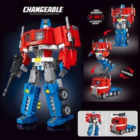 2022 technical transformation super robot optimus deformation prime super heroes building block brick model toy kid gift