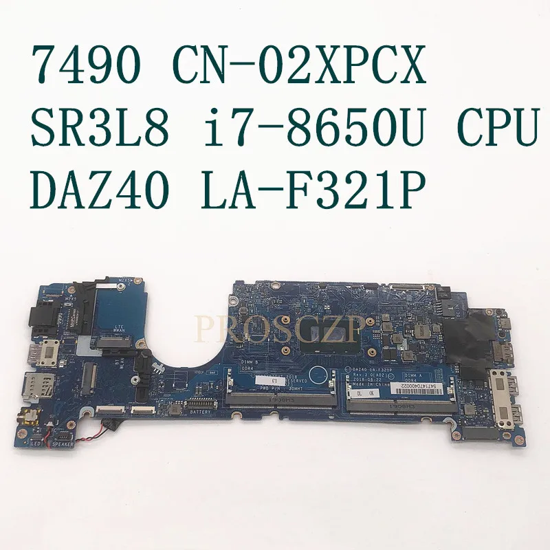 

Материнская плата для ноутбука DELL E7490 7490 с процессором SR3L8 i7-8650U
