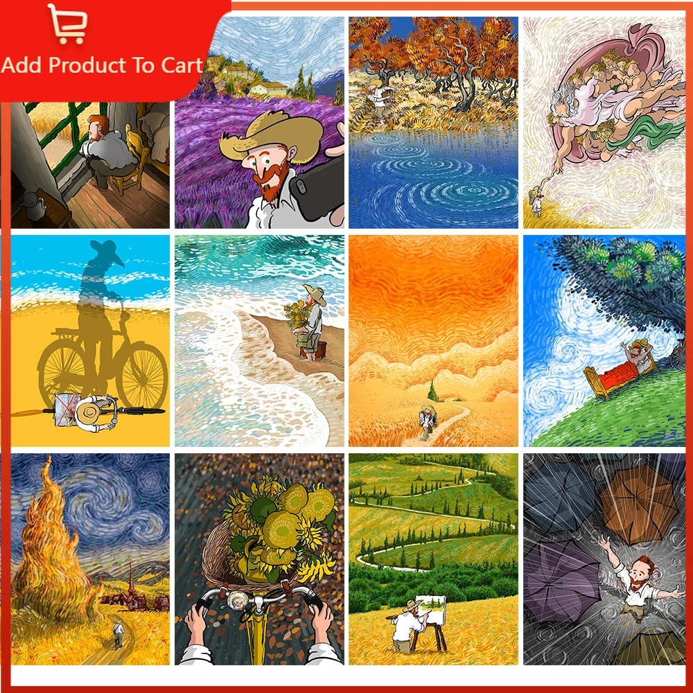 

Van Gogh Diy Picture Painting By Numbers Landscape Wall Art Acrylic Paint By Numbers For Adults Canvas Home Decor Art Gift