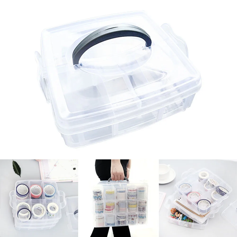 

Transparent Plastic Multi-Grid Socks Headwear Kids Building Blocks Toys Large Capacitable Dispensing HomeStorage Case Box