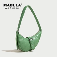 mabula half moon women faux leather top handle purse saddle design underarm shoulder hobo bag 2022 fashion brand phone handbags