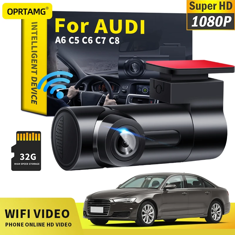 

Автомобильный видеорегистратор OPRTAMG, камера 1080P HD, Wi-Fi, для Audi A6 C5 C6 C7 C8 1995 1996 1997-2020 2021 2022