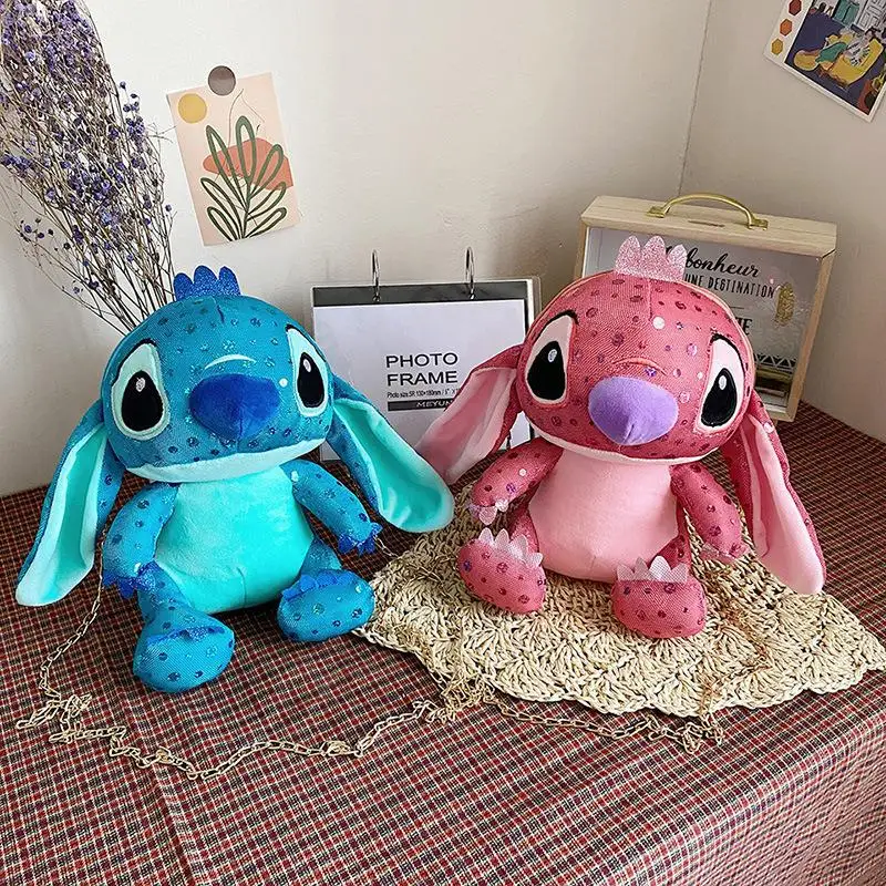 

Детская мультяшная кукла Disney Stitch, плюшевая сумка, индивидуальная уличная женская маленькая сумка, милая сумка-мессенджер через плечо, рюкза...