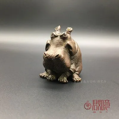 

Red copper cartoon cute Hippo decoration