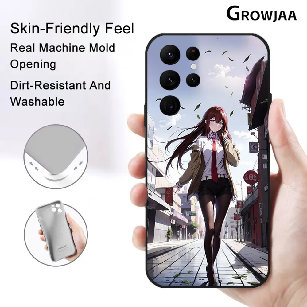 Game Gate Makise Kurisu Phone Case for Samsung Galaxy S24 Ultra S22 S23 S21 S20 5G Protective Silicone TPU Funda