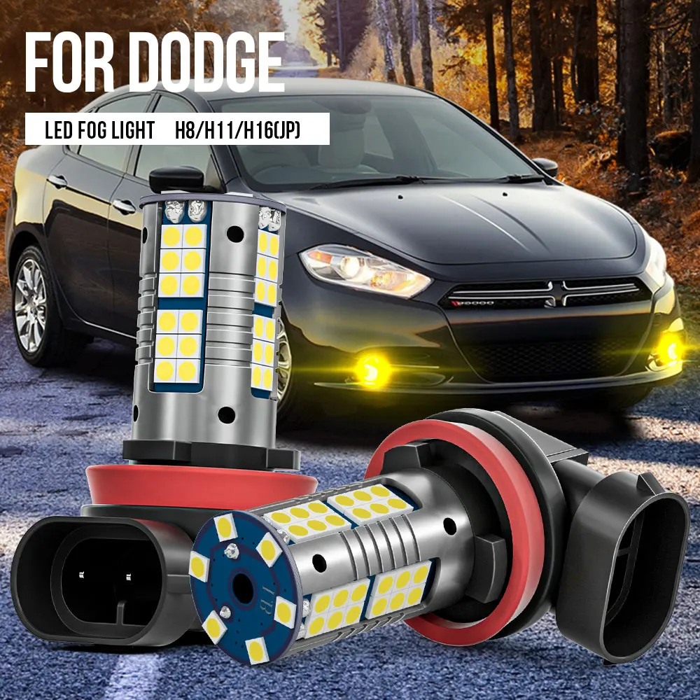 

2pcs H11 LED Fog Light Lamp Blub Canbus Error Free For Dodge Dart (2012-2016) Durango (2015-2019)
