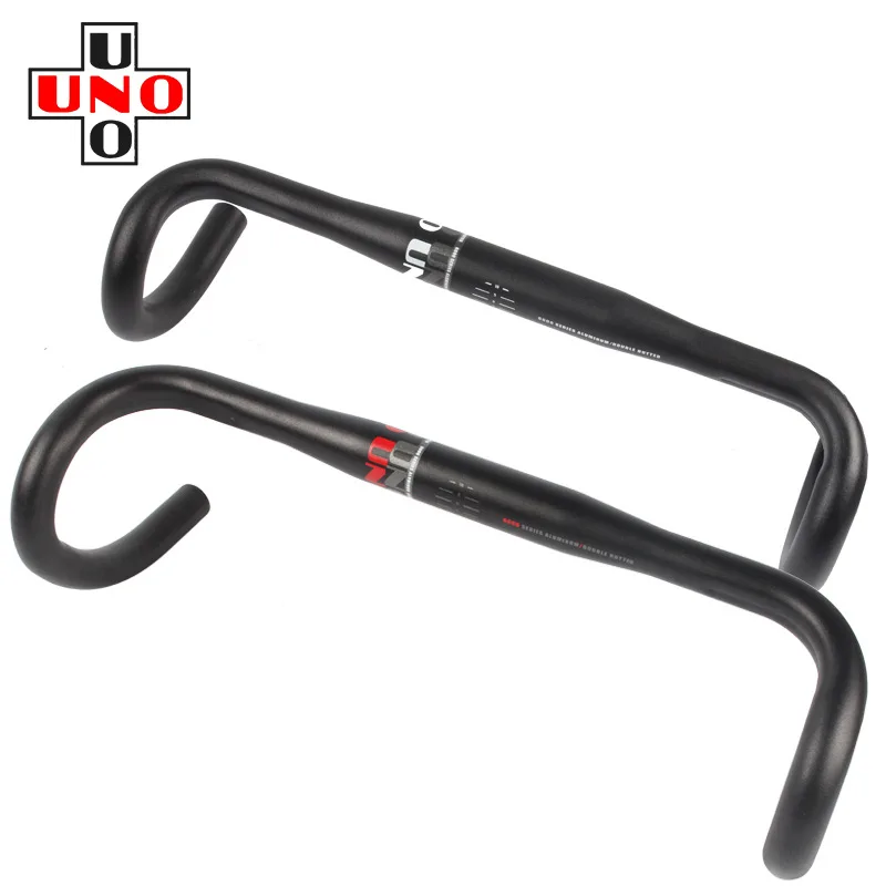 

Matte UNO White/Red Logo Bent Bar CR12 Road Bicycle Aluminium Alloy Handlebar 25.4/31.8*380/400/420/440mm Bike Parts