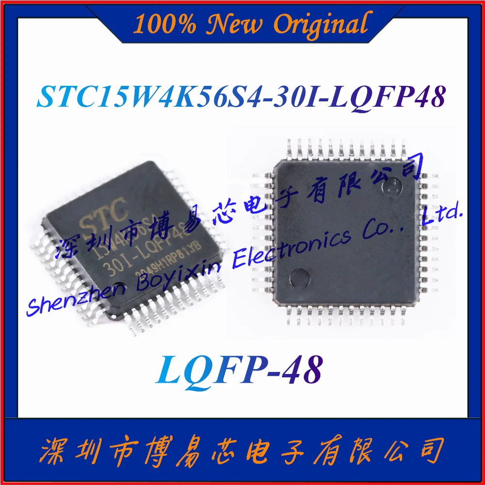 STC15W4K56S4-30I-LQFP48 Voltage: 2.5V~5.5V Program capacity: 56KB Total RAM capacity: 4KB LQFP-48