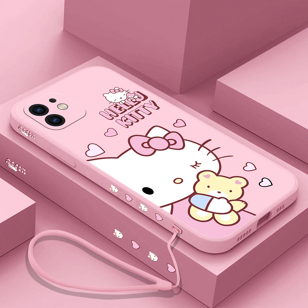 Funny Sanrios Hellos Kittys Phone Case For Xiaomi Mi CC9 13 12 12T 11 11T Ultra 10 10T 9 9SE 8 Pro Lite 5G Cover With Hand Strap