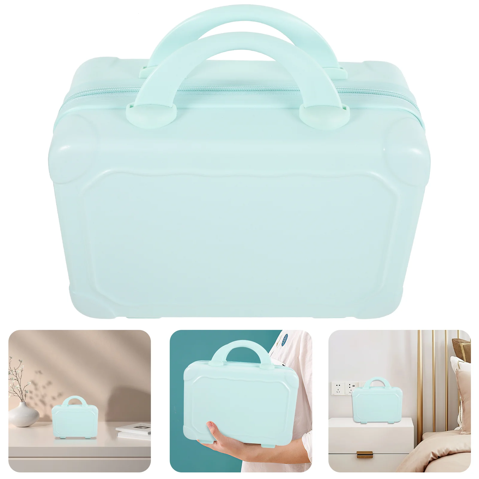 

Case Vanity Hard Makeup Travel Mini Suitcase Bag Purse Abs Material Miss Vintage