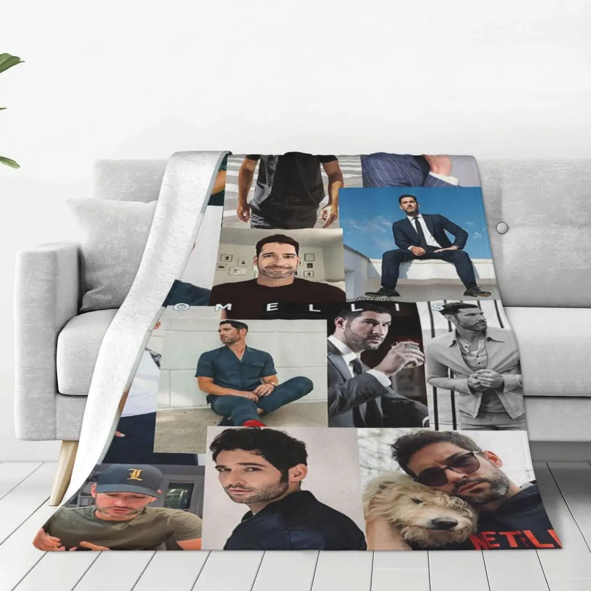 

Tom Ellis Plaid Blanket Sofa Cover Flannel Print Actor Breathable Lightweight Throw Blankets for Home Car Bedspreads
