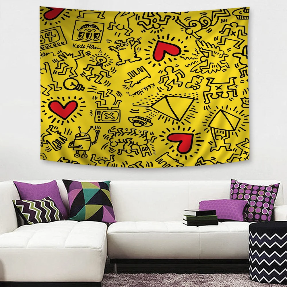 Art Safe Sex K-Keith H-Haring мультяшный гобелен богемные настенные гобелены Мандала листы