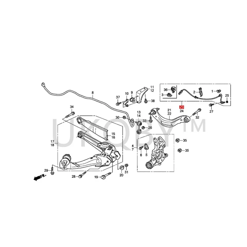 57470SNA023 57475SNA023 подходит для Ho nd a Civic ABS Датчик заднего колеса в сборе заднее колесо