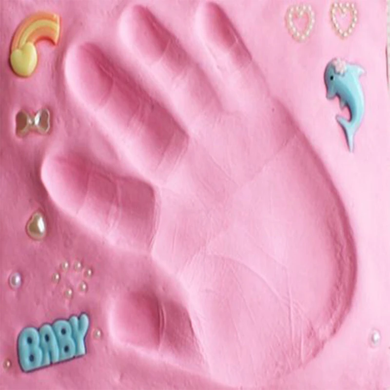 

New Baby Footprint Ultra Light Stereo Baby Care Air Drying Soft Clay Baby Hand Foot Imprint Kit Casting DIY Toys Paw Print Pad