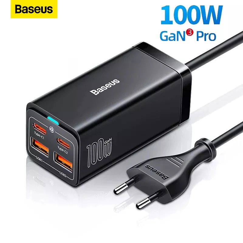 

Baseus GaN3 100/ 65W Desktop Charger Quick Charge QC 3.04.0 USB C Type C Phone Charger For iPhone13 Huawei Xiaomi MacBook Laptop