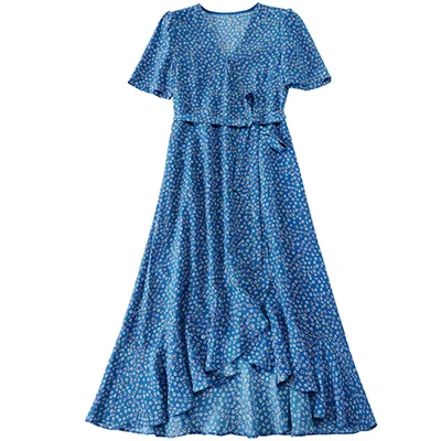 Женское платье из 100% шелка, с длинным рукавом 26 мм