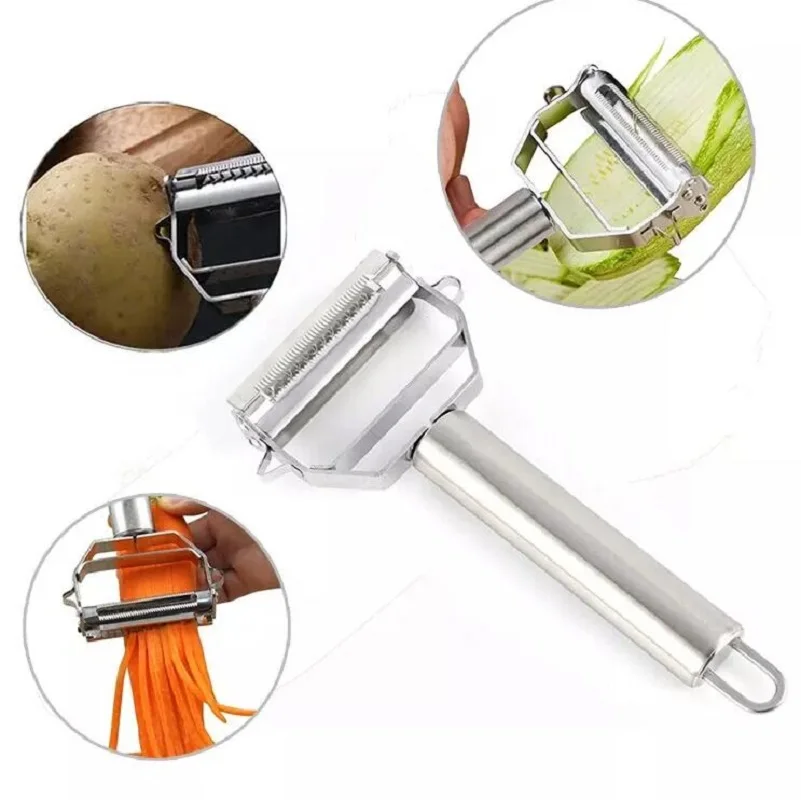 

Home Kitchen Tool Stainless Steel Peeler Vegetable Melon Fruit Potato Carrot Cucumber Multifunction Grater Julienne Peeler Slice