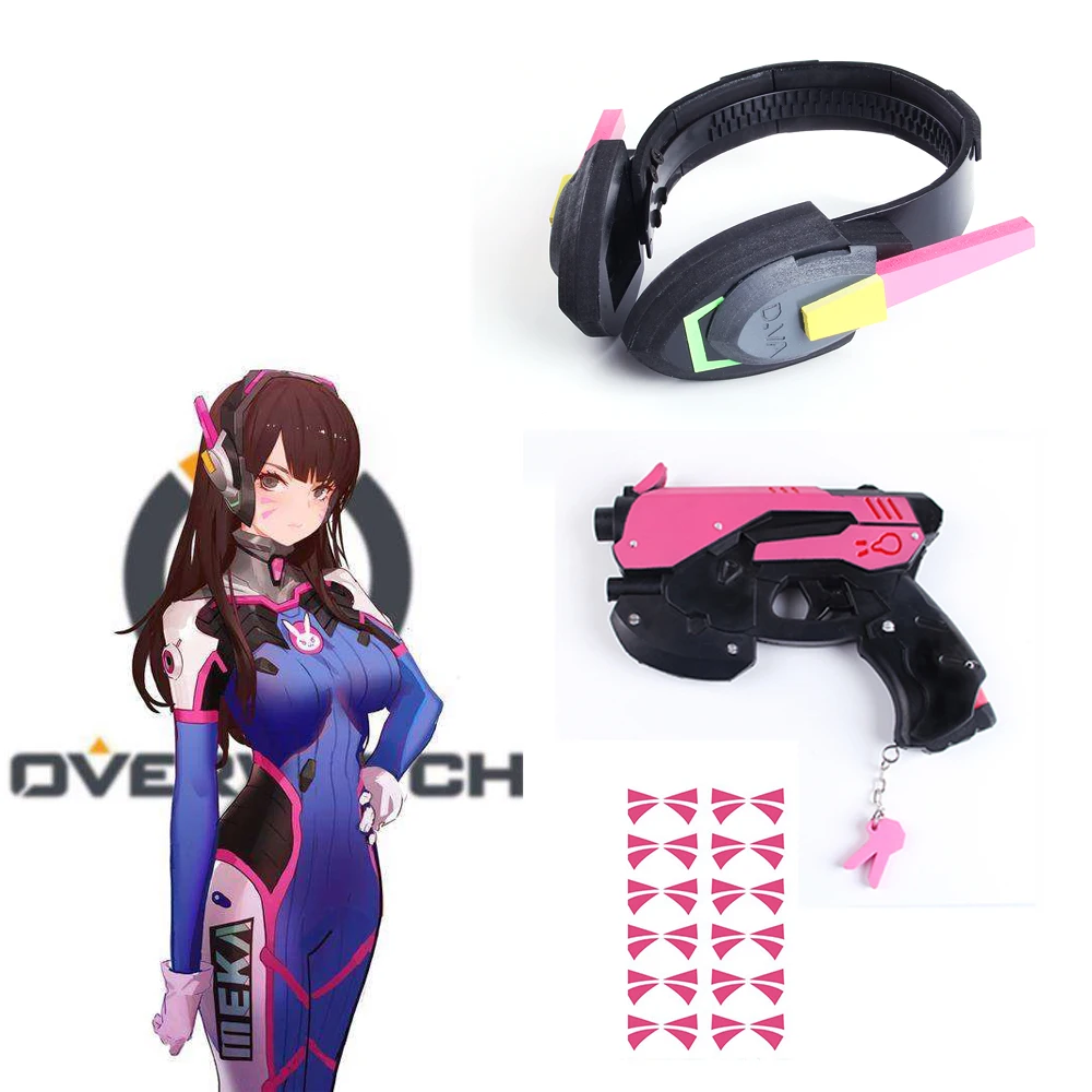 Game Overwatch D.Va Earphone Gun Hana Song DVA Weapon Pistol Cosplay Props Christmas Halloween Party Toy Cosplay Accessories