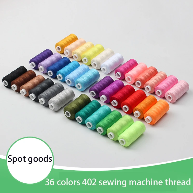 100% Polyester Yarn Sewing Thread Reel Machine Hand Embroidery 400 Yards 6PC Axis Hand Sewing Thread Durable For Home Sewing Kit