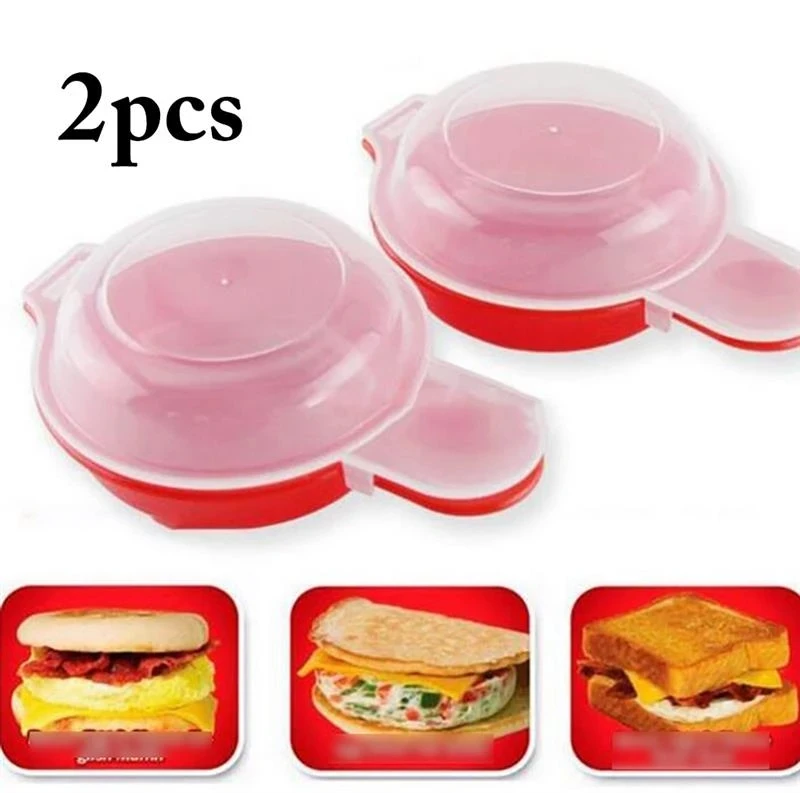 

2pcs Easily Eggwich Cooking Tool Microwave Cheese Eggs Cooker 1 Minute Fast Eggs Hamburg Omelet Maker Kitchen Cooking Tool