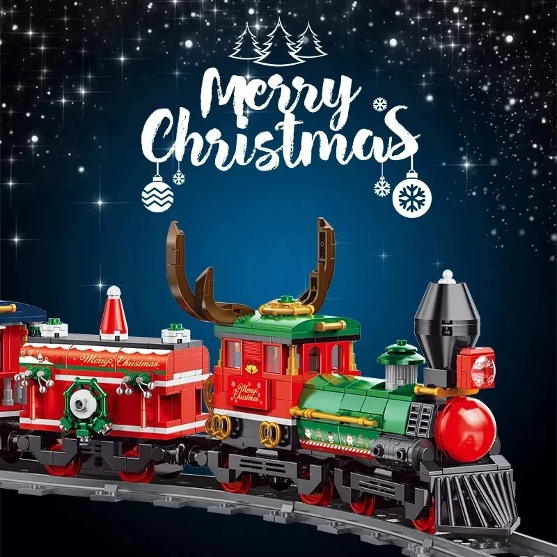 

613005 Street View Electric Rc Railway Train Station Track Christmas Gift Brick Model Kids Diy Toy Building Blocks Set