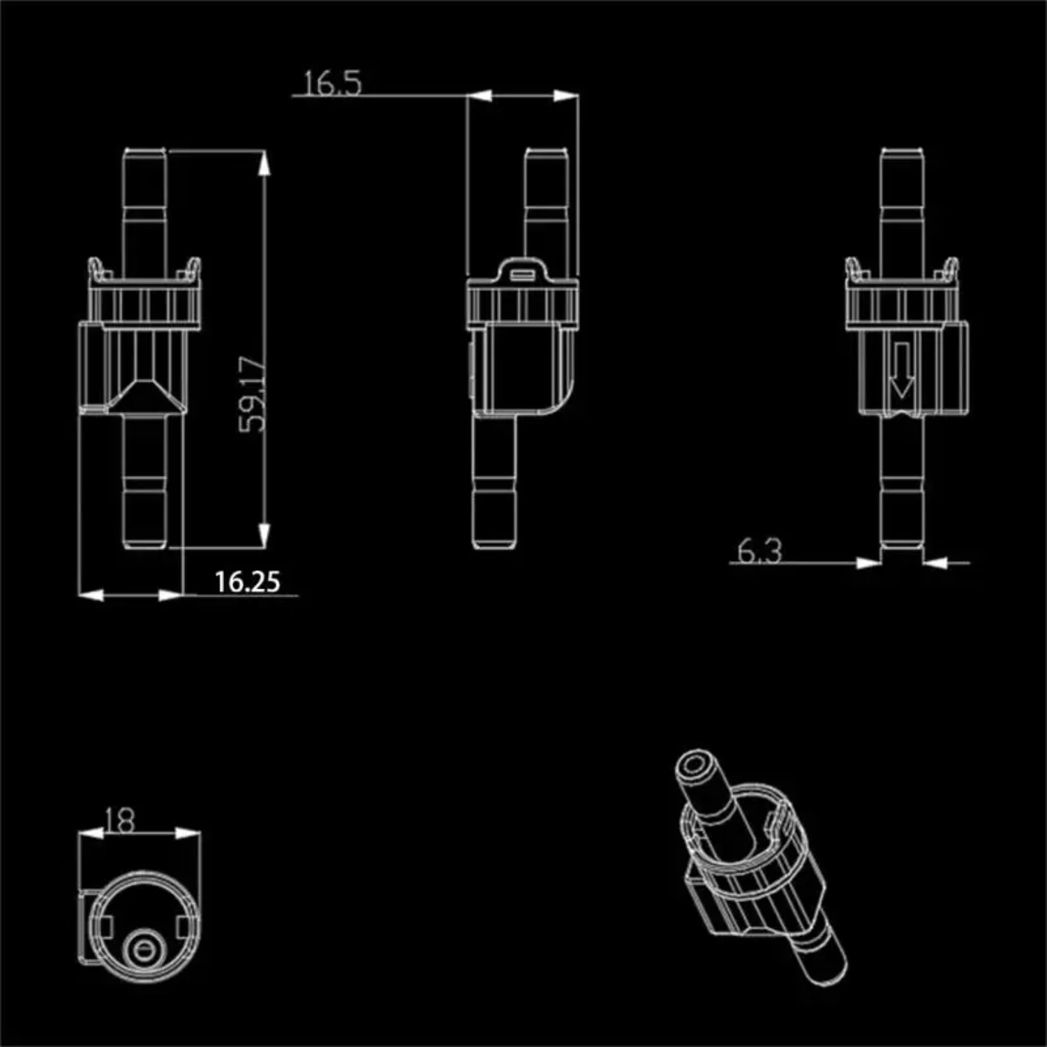 E8BD Industrial Grade Water Flow Sensor Meter 1/4 Quick Connect Flowmeter Counter Coffee Machine Dispenser