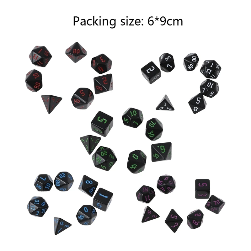 

7 шт. ручной работы, кубики DND из смолы, резной узор, набор костей, многогранные цифры, кубики для ролевой игры