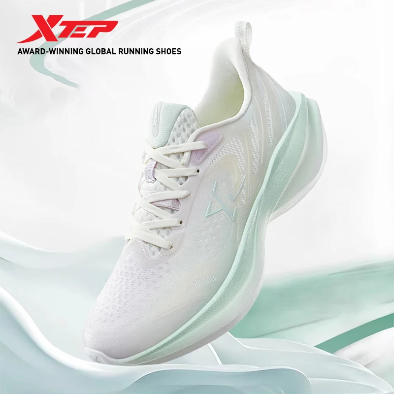 Женские кроссовки для бега Xtep Lingbi, износостойкие дышащие мягкие спортивные туфли, удобные универсальные кроссовки 877318110006
