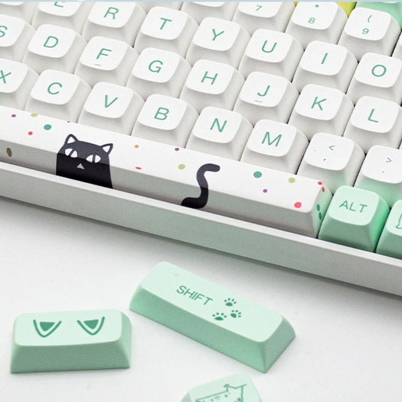 

Колпачки клавиш XDA PBT для механической клавиатуры 133 клавиш колпачок клавиш краситель Sub Зеленый мир